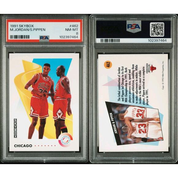 Michael Jordan 1991 Skybox #462 Chicago Bulls PSA 8 NM Basketball Card - Picture 1 of 3